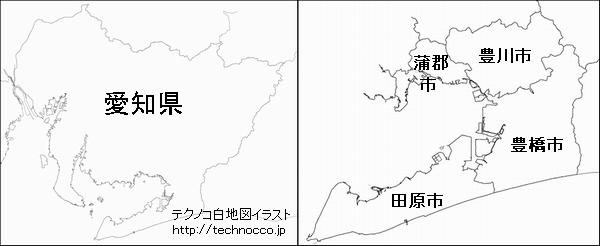 愛知県南東部に位置する４市